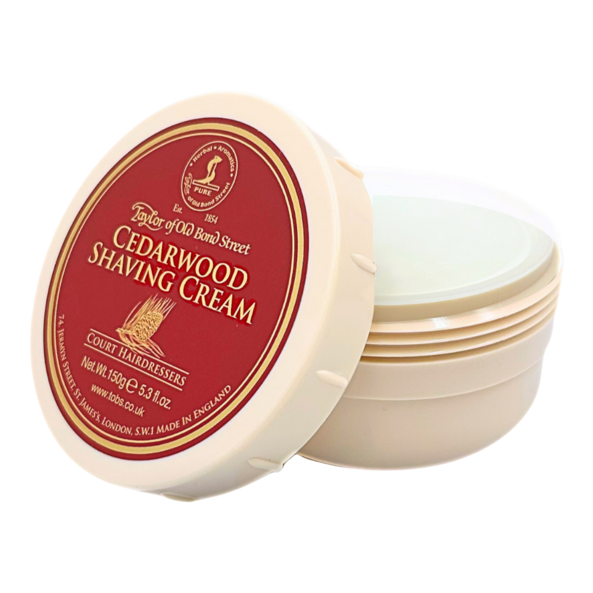 Taylor of Old Bond Street naturlig barberkrem i skål - Sedertre 