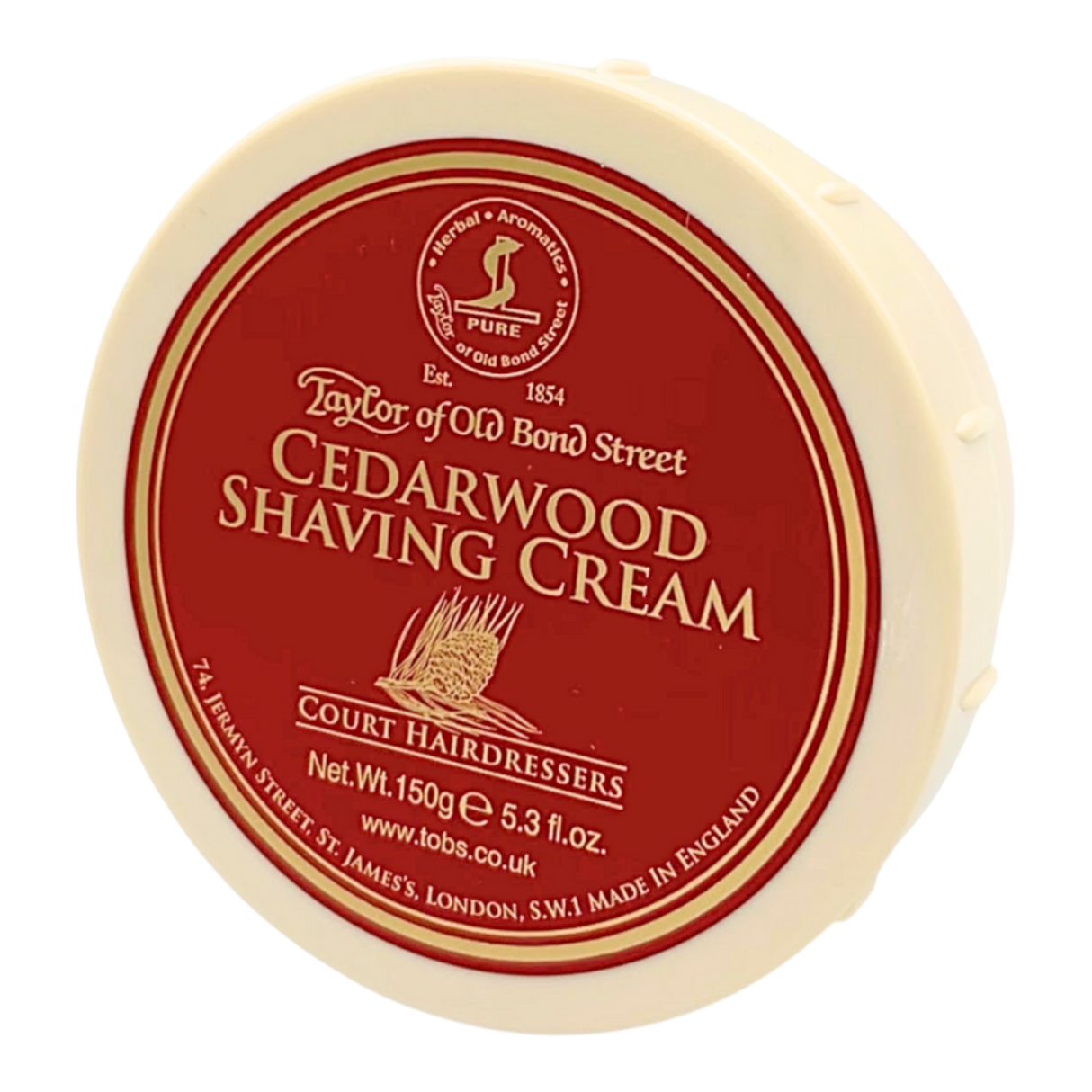 Taylor of Old Bond Street naturlig barberkrem i skål - Sedertre 