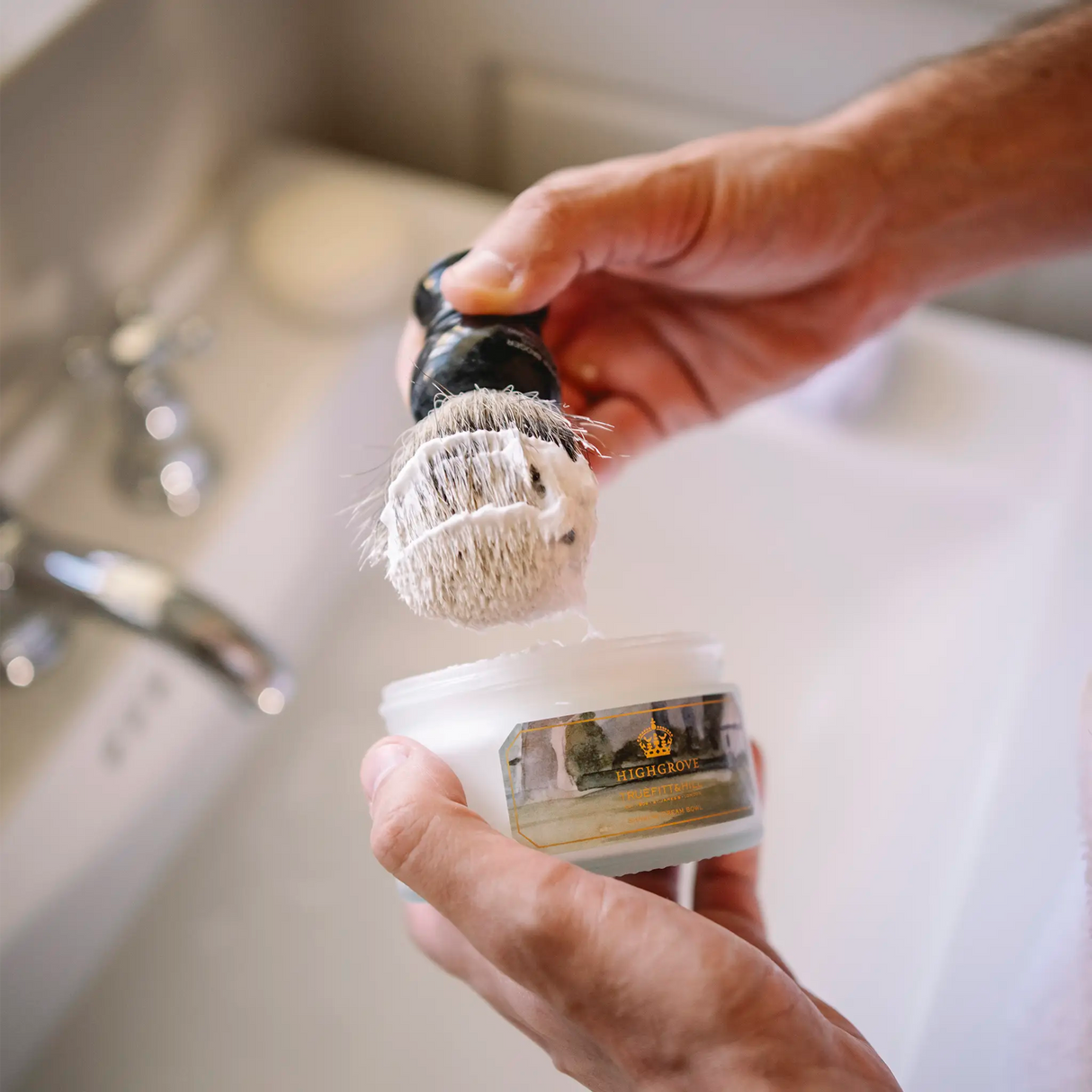 Truefitt & Hill Luxury barberkrem i glasskrukke - Highgrove 