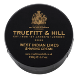 Truefitt & Hill barberkrem i skål West Indian Limes med gulltrykk og våpenlogo