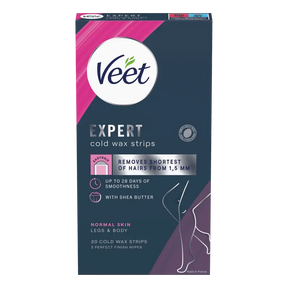 Veet Expert Cold Wax Strips ben & kropp normal hud 20 stk 