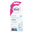 Veet Pure kalde voksstrips for sensitiv hud i ansiktet, 20 stk med våtservietter