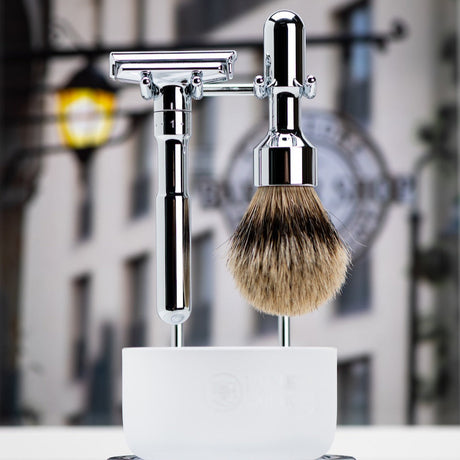 Merkur Futur Silvertip barbersett 4 deler 