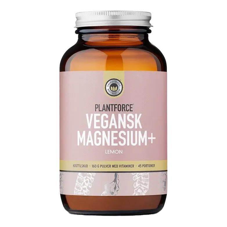 Plantforce Vegansk Magnesium+ Lemon 160g Pulver 