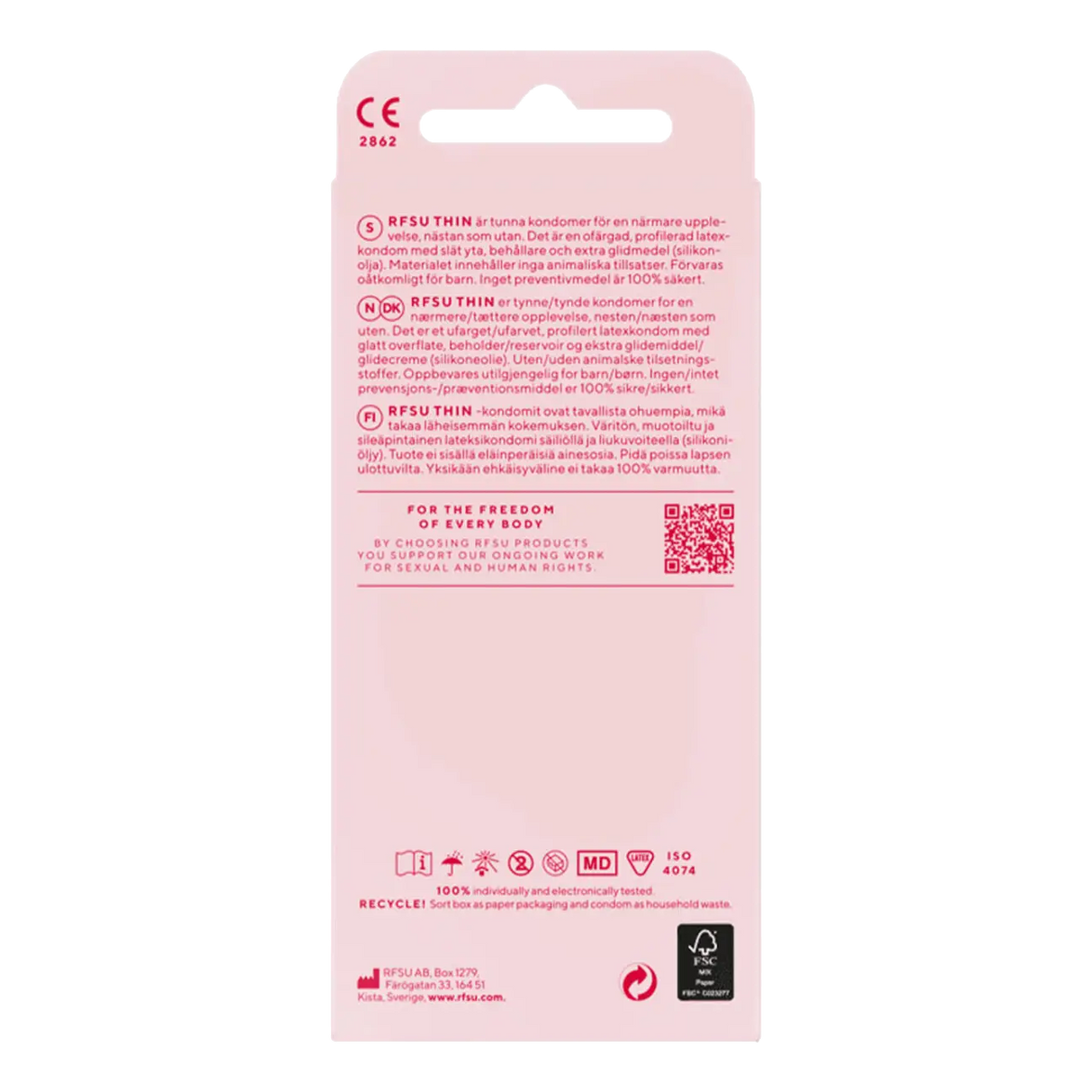 RFSU kondomer Thin 10-pakning 