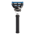 Mühle Fusion reisehøvel i anodisert sort aluminium med Gillette-blader