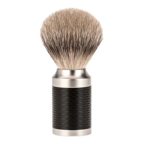 Mühle ROCCA Silvertip Badger barberkost i rustfritt stål Sort