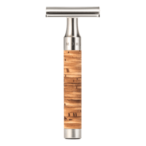 Mühle ROCCA tradisjonell barberhøvel i rustfritt stål Bjørkenever