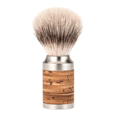 Mühle Rocca Silvertip Fibre barberkost i rustfritt stål Bjørkenever