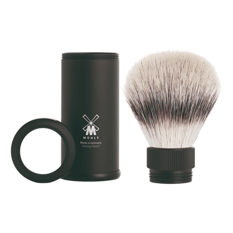 Mühle Silvertip Fibre reisebarberkost aluminium Sort