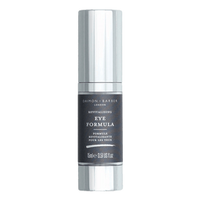 Daimon Barber øyekrem i sølvflaske med metallisk finish og minimalistisk design