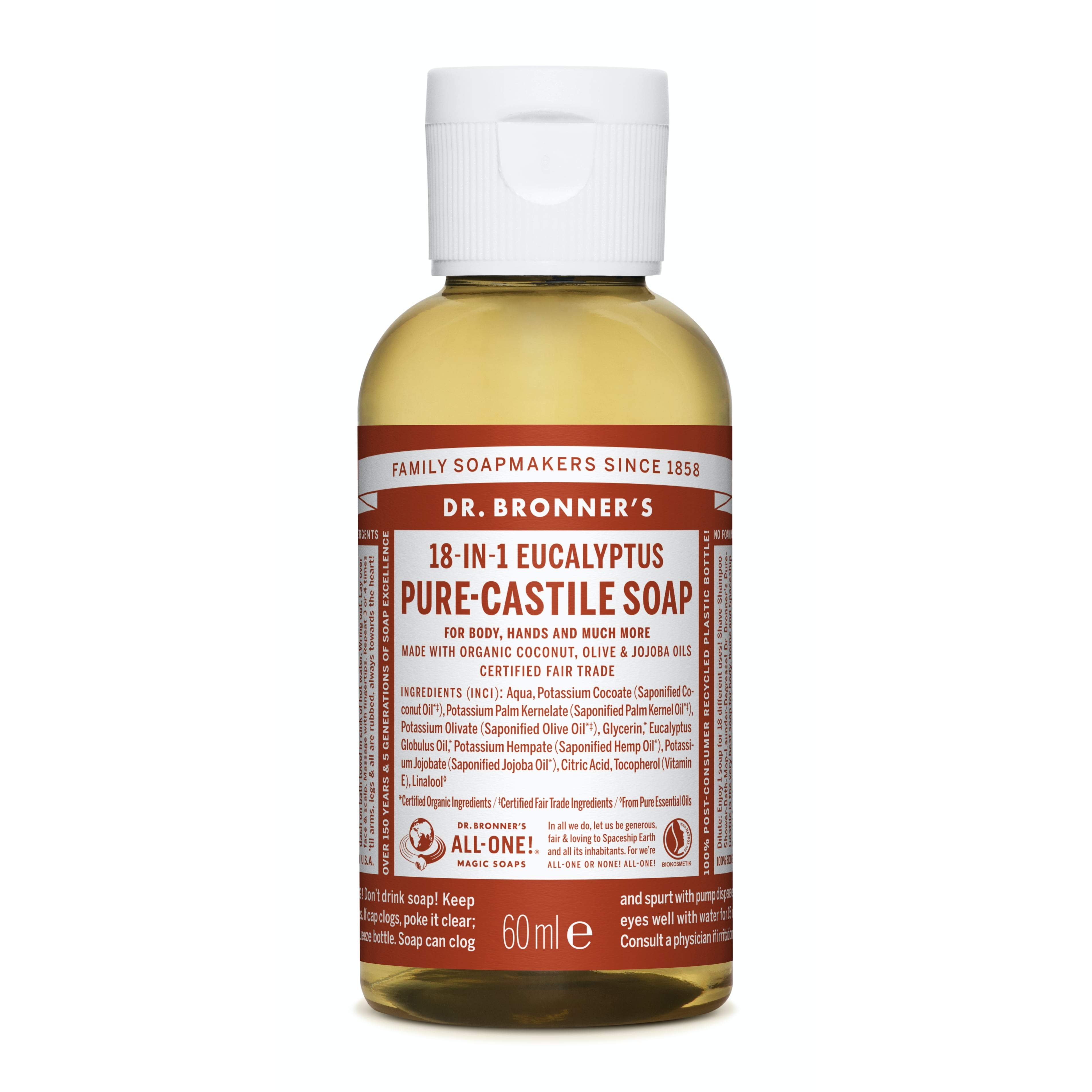 Dr. Bronner's 18-i-1 flytende såpe 60 ml Eukalyptus