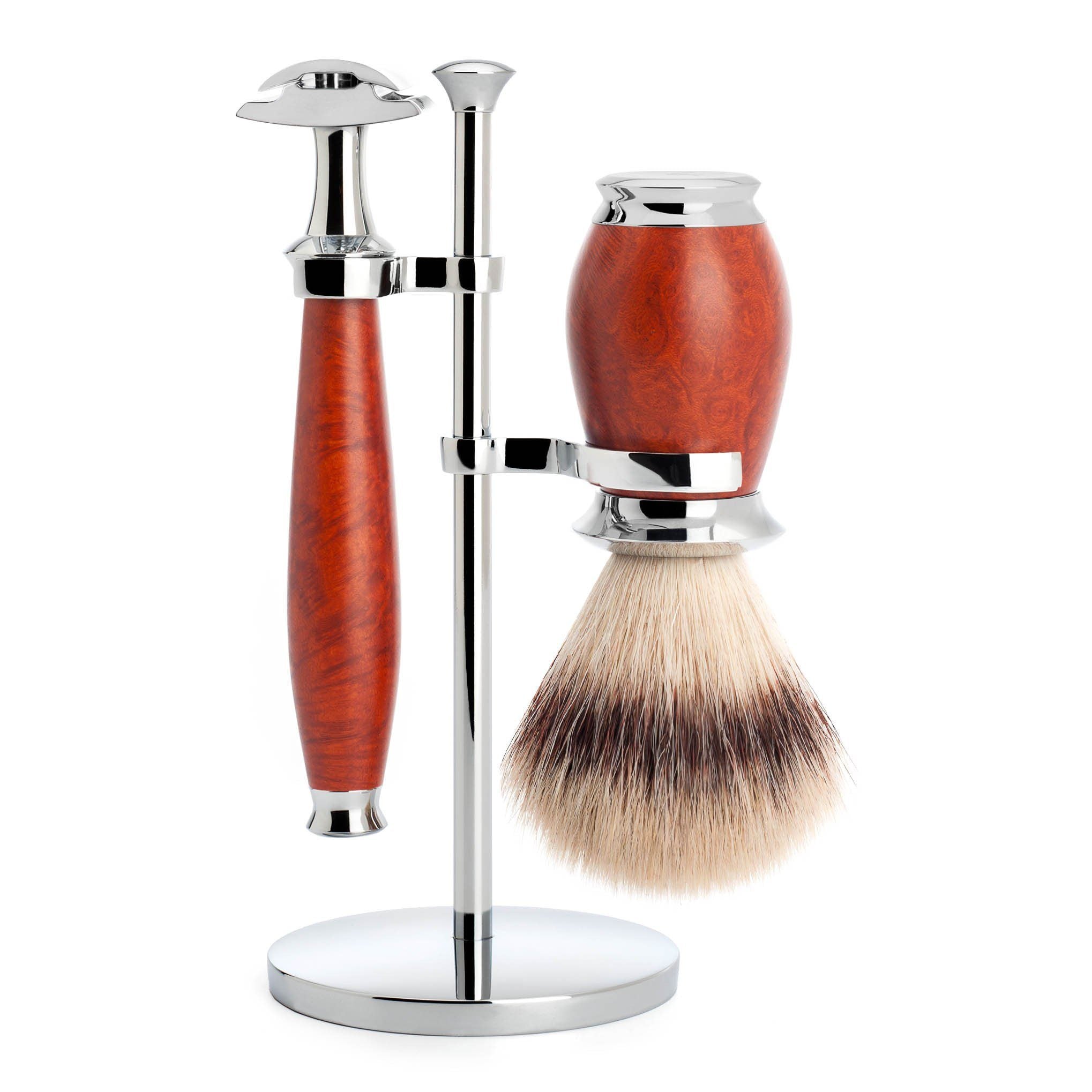 Mühle Purist barbersett Bruyére-tre Silvertip Fibre