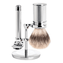 Mühle Traditional barbersett Krom Silvertip Fibre