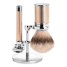 Mühle Traditional barbersett Rosegull Silvertip grevlinghår