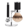 Mühle Traditional barbersett Krom Silvertip Fibre