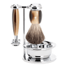 Mühle Vivo barbersett 4 deler Imitert horn Pure Badger