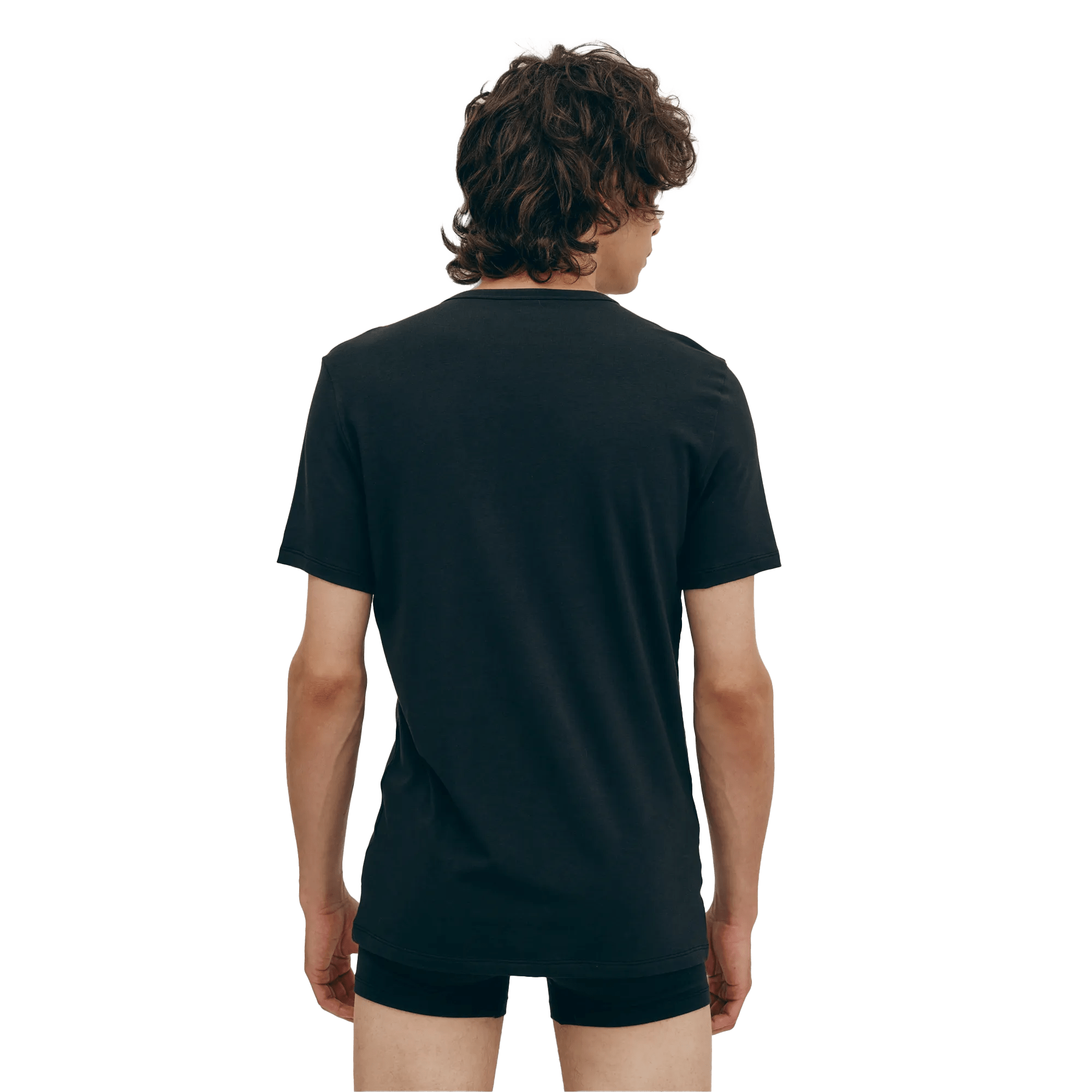 Organic Basics Cotton Stretch Slim t-skjorte 2-pakning Sort S