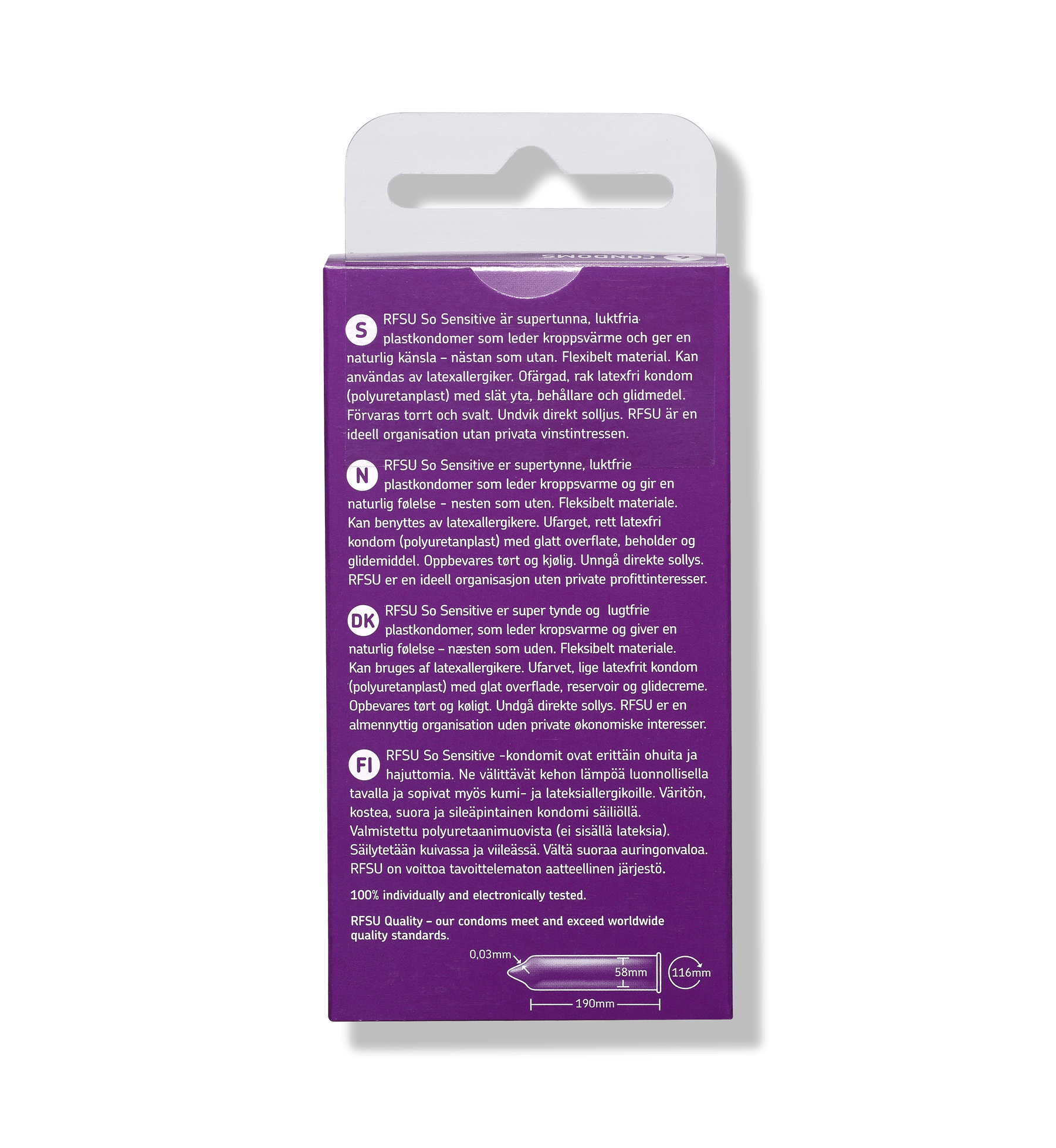 RFSU kondomer Sensitive 6-pakning - Default Title - Kondomer