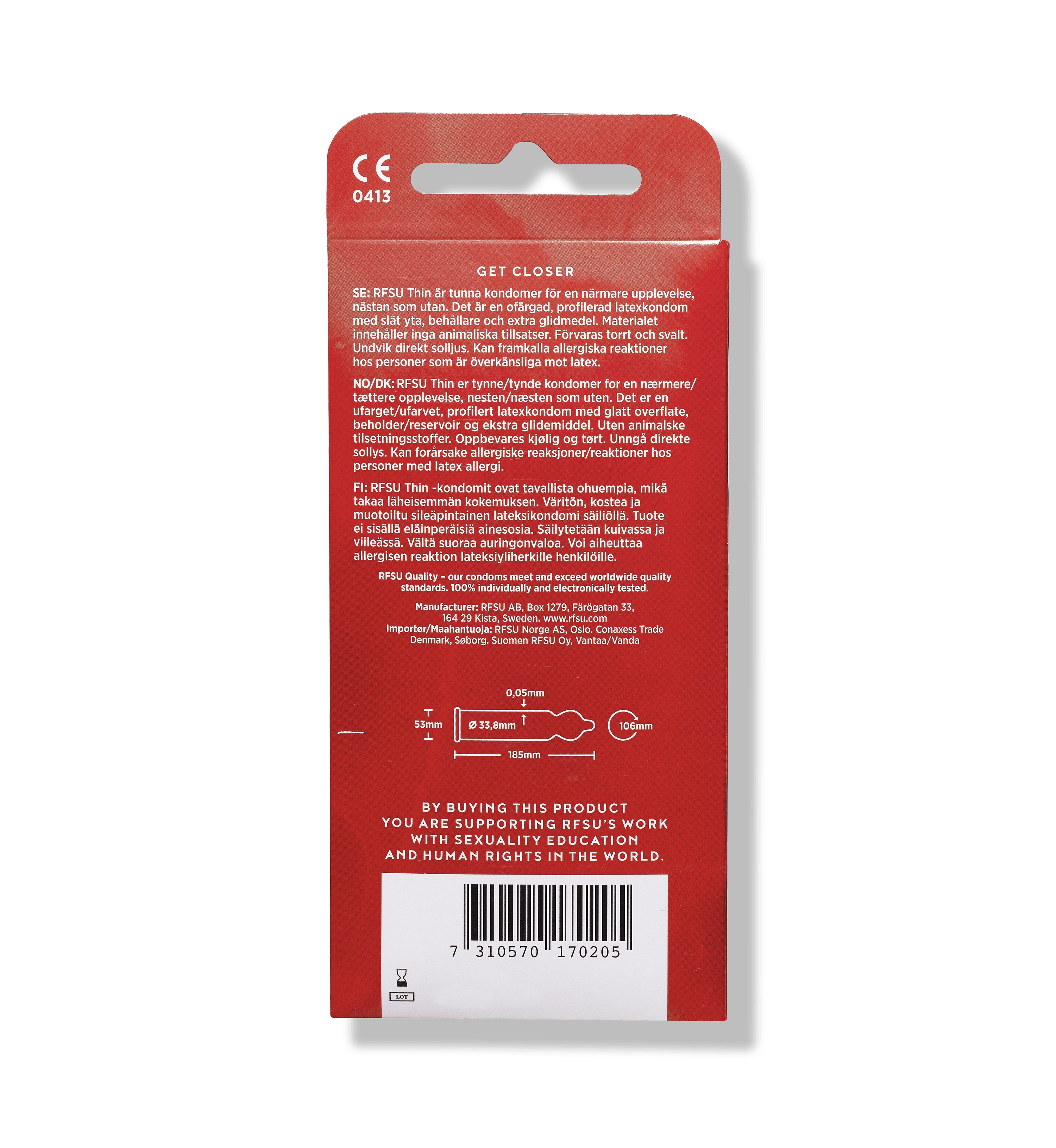 RFSU kondomer Thin 10-pakning